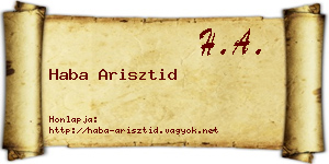 Haba Arisztid névjegykártya